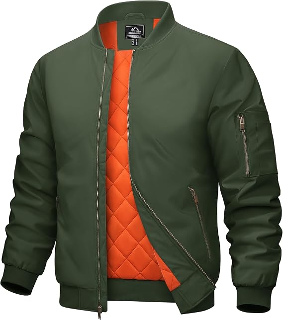 MAGCOMSEN Men's Bomber Jackets Winter Warm Windbreaker Smart Casual Coats