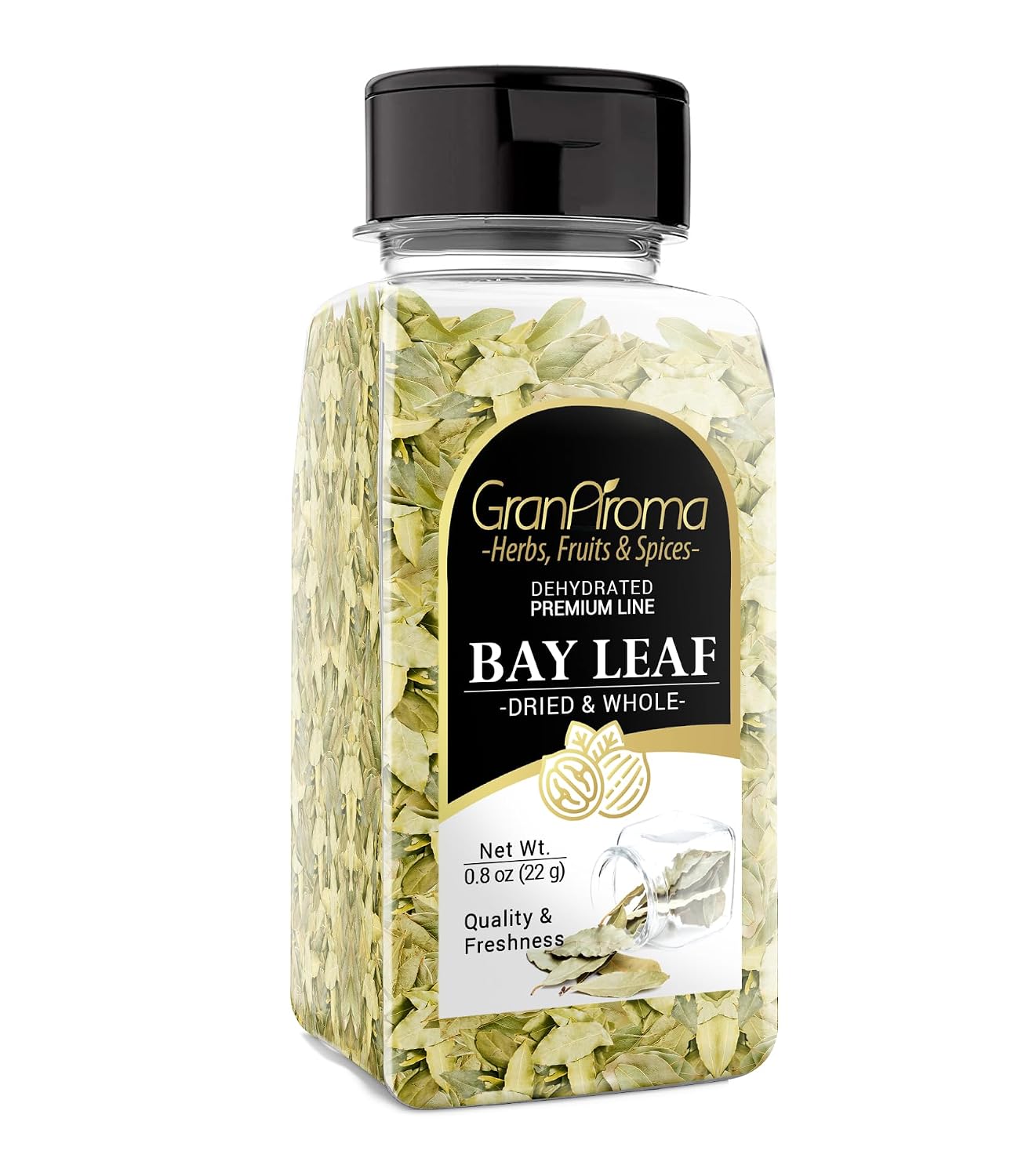 GranAroma Whole Bay Leaves, Savory Flavor, Soups & Pastas, Cooking Herb 0.8 Ounce