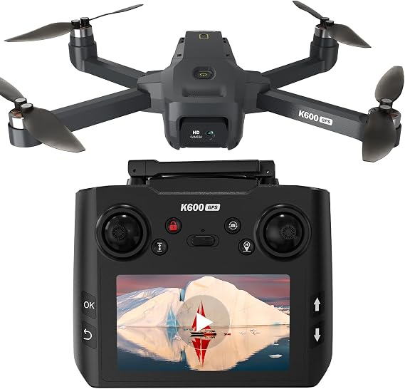 GPS Drone with EIS 4K Camera, 4.5" FPV Screen, 5GHz Transmission Foldable Drone with Brushless Motor, Auto Return Follow Me, Gesture Control, Al Track&Orbit Mode for Adults/Kids/Beginners, Under 249g