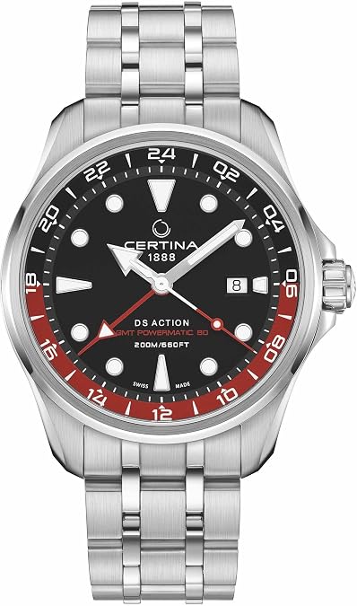 Certina, Mens, DS ACTION GMT, Stainless Steel, Swiss Automatic Watch, C0324291105100