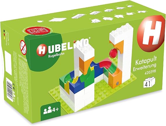Hubelino Marble Run - 41-Piece Catapult Expansion Set - The Original! Made in Germany! - Certified and Award-Winning Marble Run