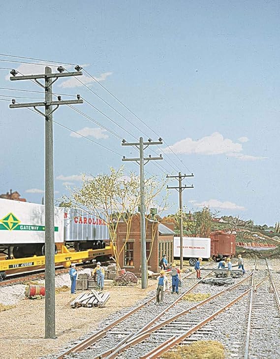 Walthers SceneMaster Electric Utility Pole Set pkg(24) 949-4120 HO Scale Model Railroad - Scenery Kit