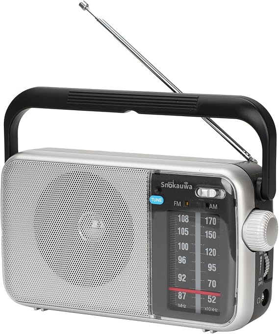 AM FM Radio Portable, Transistor Radio, Battery Powered or Mains Operated, Battery Radio with Robust Reception and Built in Speaker, Suitable for Home and Outdoor