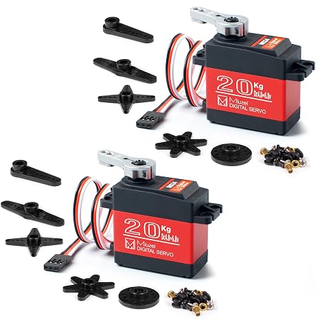 Miuzei 20KG Servo Motor High Torque Metal Gear Digital for 1/10 RC Car 2Pcs