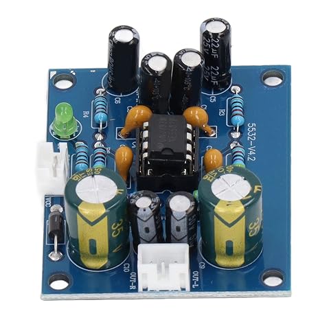 NE5532 Audio Preamplifier Board, Channel with 2 Audio Cables for Low Sensitivity Sources