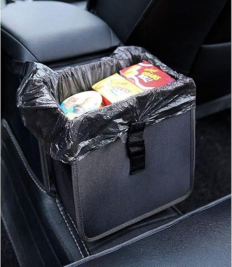 Sogex Car Trash Can, Waterproof Portable Foldable Auto Trash Can, Large Capacity Storage Bag, Multi-Purpose Organizer, Hanging Black