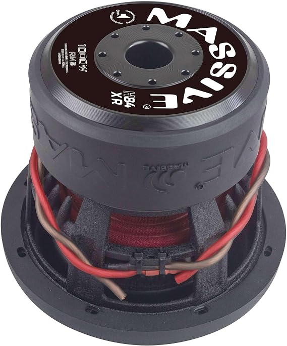 Massive Audio H84XR | 8" 1000 Watts RMS - 2000w MAX Dual 4 Ohm 2.5" V.C. Cast Basket Subwoofer