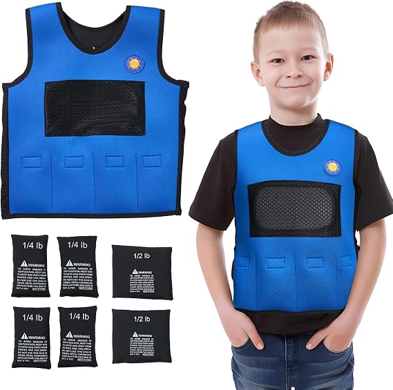 TOPARCHERY Weighted Vest with Sensory Needs - Compression Vest for Sensory Overload Includes Removable Weights
