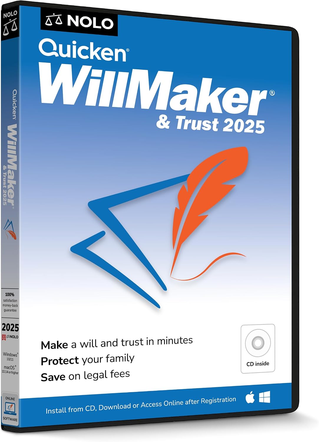 Quicken WillMaker & Trust 2024 - Estate Planning Software - Includes Will, Living Trust, Health Care Directive, Financial, Power of Attorney - Legally Binding - [CD, PCMac Download, Online]