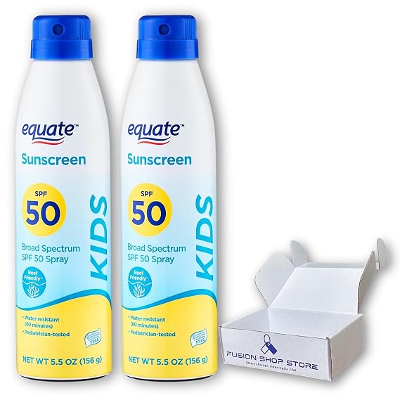Sunscreen kids Spray SPF 50- Broad Spectrum,5.5 oz (Pack of 2), Boxed By Fusion Shop Store