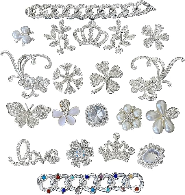 cute treny fashion Bling Shoe Charms for Women Girls Butterfly Flower Accessories sliver set boys birthday gift charm