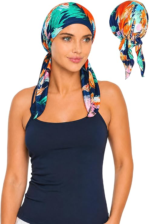 Ashford & Brooks Pre Tied Bandana Turban Chemo Head Scarf Sleep Hair Cover Hat