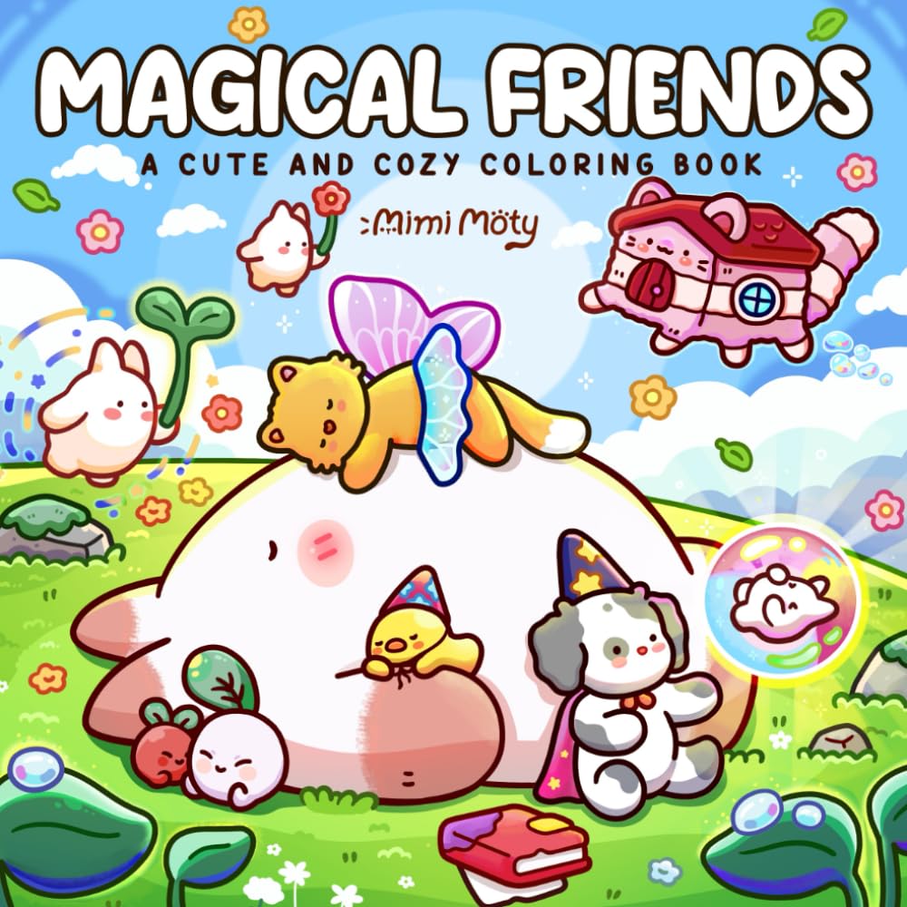 Magical Friends: A Cute and Cozy Coloring Book For Adults and Teens Featuring Animal Characters with Dreamy and Cuddle Moments for Relaxation Paperback – 13 Jun. 2025