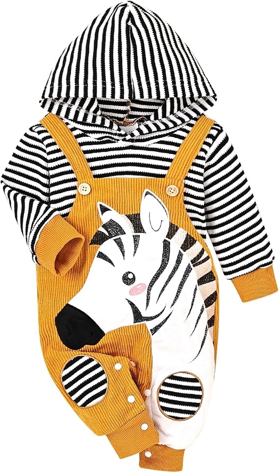 Baby Boy Girl Clothes Long Sleeve Outfits Fall/Winter Baby Romper Ribbed Hoodie Clothing