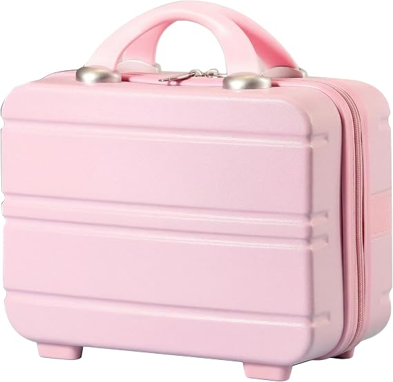 14 Inch Mini Travel Hand Luggage Cosmetic Case - Small Portable Makeup Carrying Suitcase, Lightweight Multifunctional Storage Organizer for Weekend Getaways