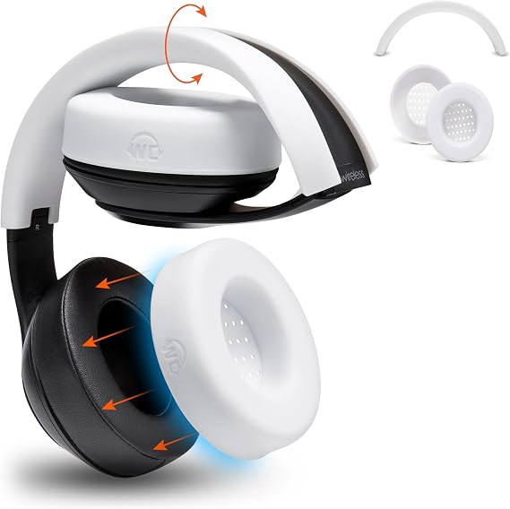 WC SweatZ and BandZ Protective Sweat Cover & Headband Cover Bundle for Beats Studio Headphones by Wicked Cushions | White