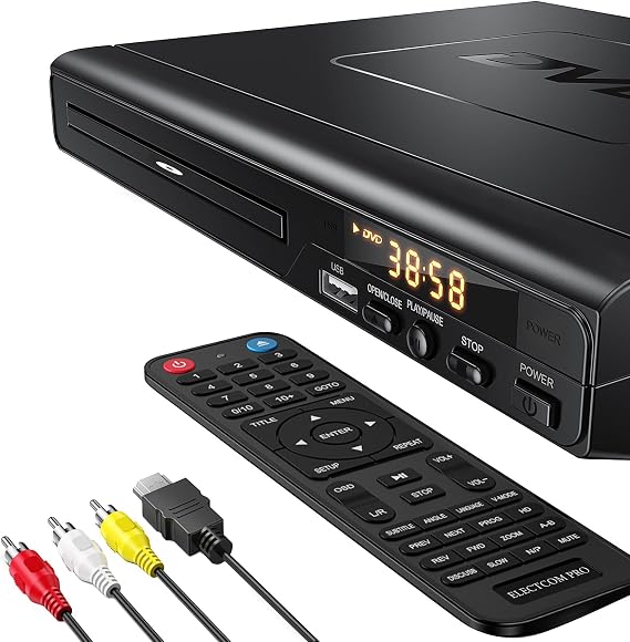 ELECTCOM PRO Region-Free DVD Player for TV with HDMI
