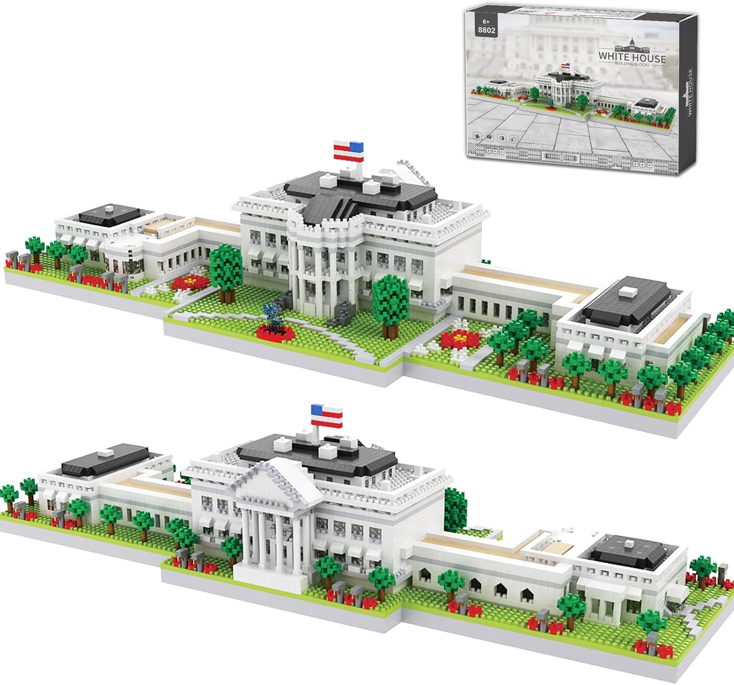 White House Micro Mini Building Blocks Sets Washington DC Architecture Building Kit Famous Landmark Model Decor Gift for Adults 3000 PCS