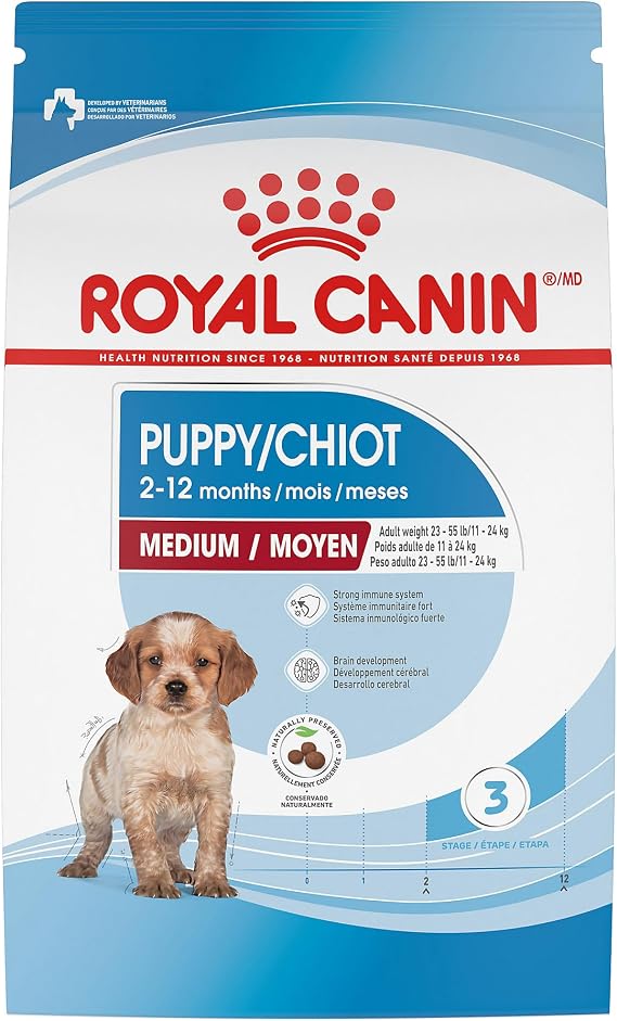 ROYAL CANIN Size Health Nutrition Medium Puppy Dry Dog Food, 17 lb Bag. | Specialized Nutrition for Medium Breed Puppies, Formulated for Healthy Growth, Supports Immune System Development