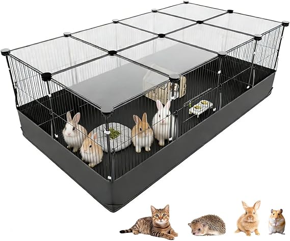 Polegas Guinea Pig Cage with Top Cover, Waterpfoof Cage Liner Base