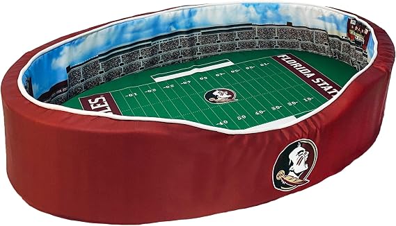 StadiumSpot Officially Licensed NCAA Premium Oval Dog Bed, Florida State, Medium