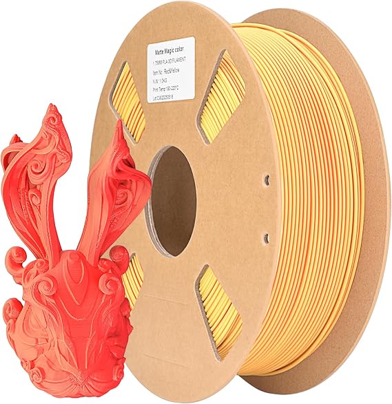 Matte Dual Color PLA Filament 1.75mm(+/- 0.03mm), Neatly Wound 3D Printer Filament Bicolor Filament Two Tone PLA 1KG(2.2lbs), Fit Most FDM 3D Printers