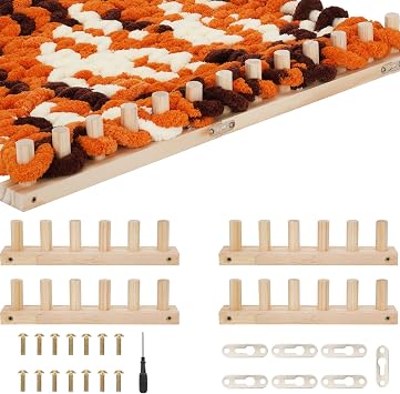 Chunky Blanket Loom, 48" Chunky Knitting Loom for Blanket Making, No Needles Required Hand Knitting Kit, Foldable and Portable for DIY Craft Enthusiasts Beginners Parent-Child time