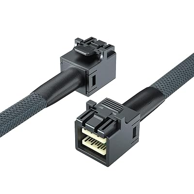 10Gtek SFF-8643 to SFF-8643 12G Internal Mini SAS HD Cable, with Sideband, for NVMe BackplaneRAID Card, Hot-Swap & SATA Compatibility, 100-Ohm, 1-m3.3ft
