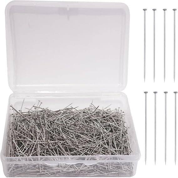 1000PCS Straight Pins, Sewing Pins for Crafts, Stainless Steel Stick Pin, Fine Satin Pin Dressmaker Pins for Sewing, Jewelry Making, DIY, Fabric, Quilting, Craft Project