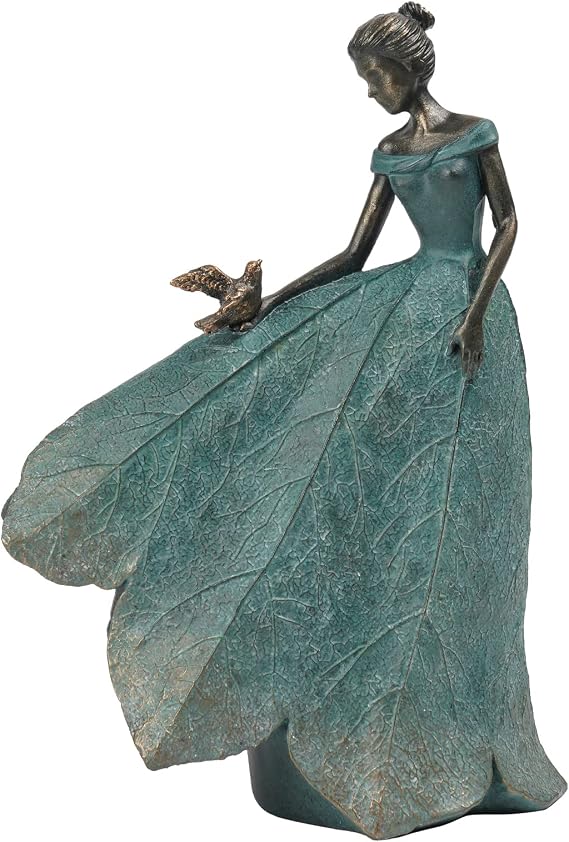 Guichifun Fairy Statue Home Decoration Leaf Angel Girls 8.5 x 5 x 12 Inch