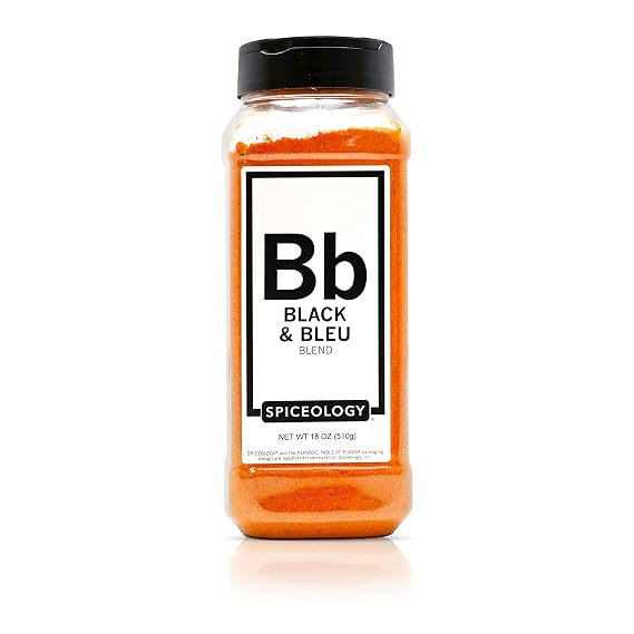 Spiceology Black & Bleu Cajun Seasoning Gourmet Blend of Real Bleu Cheese & Blackening Spices Perfect for Chicken, Steak, Burgers, Seafood & More 18 oz