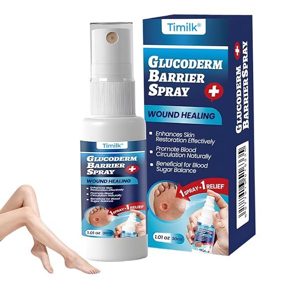 Timilk GlucoDerm Barrier Spray, Professional Diabetic Foot Spray for Protection Around Stomas and Wounds, GlucoDerm Barrier Spray - Keep Feet Healthy (1PC)