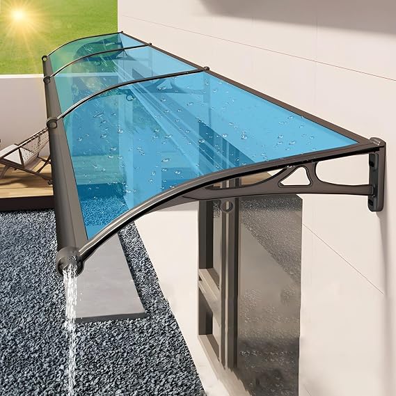 Awnings for Doors, Exterior Window Awnings with Aluminum Alloy Bracket, Easy to Install, Rain and Snow Proof, Polycarbonate Front Door Canopy, Front Door Patio Canopy