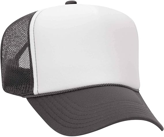 Otto Cap 5 Panel High Crown Mesh Back Trucker Hat Polyester Foam Front