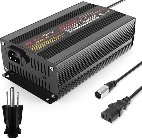 TPE 24V 5A Battery Charger, Automatic Smart Battery Charger, Trickle Charger Maintainer for Wheelchair