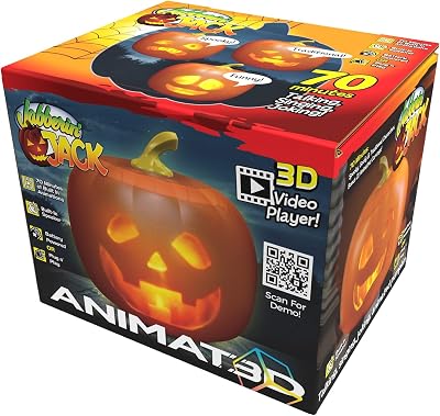 Jabberin Jack Talking Animated Pumpkin with 8 Inch Screen and Built-in Projector  Speaker