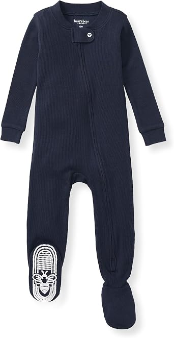 Burt's Bees Baby Boys Sleeper PJs, 100% Organic Cotton, One-piece Footie, Zip Up Jumpsuit, Snug Fit Pajamas