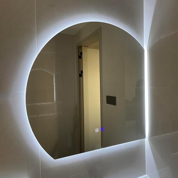 Bathroom Mirror with Light, Half Circle Mirror, Smart Mirror, light up bathroom mirror, Large wall-mounted vanity mirrors 70 cm