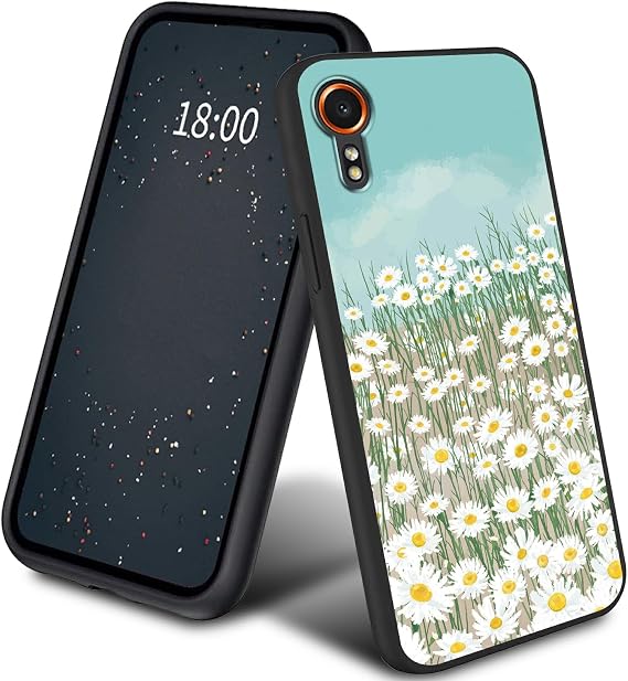 Spring Daisy Slim Case for Samsung Galaxy XCover 7 Silicone Men Women Phone Case, Full Covered Soft Gel Rubber Bumper Case for Samsung Galaxy XCover 7