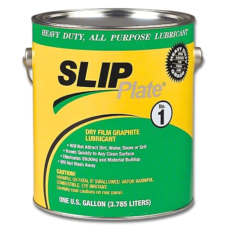Slip Plate No. 1 Dry Graphite Lubricant Industrial Friction Reducer for Metal, Wood & Concrete | High-Temp 75F to 450F | Rust & Wear Protection 1 Gallon