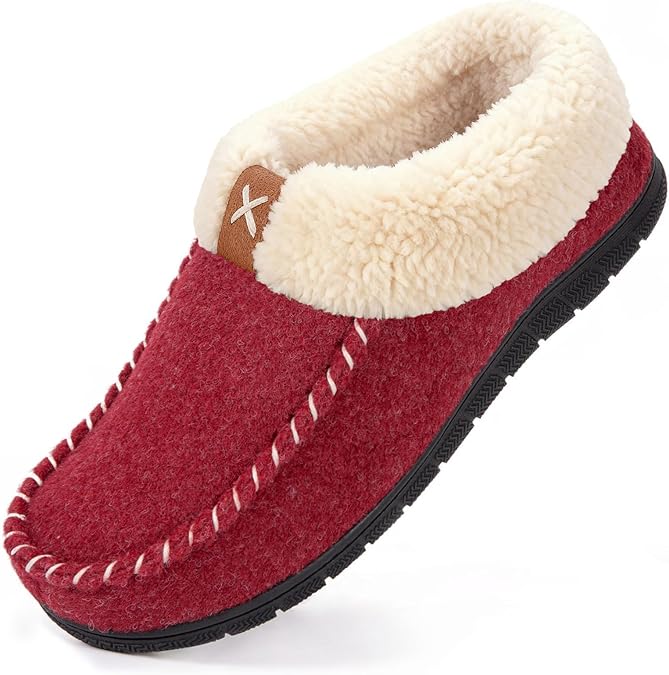 VeraCosy Women's Memory Foam Moccasin Slippers Indoor House Shoes | Cozy,Non-slip,Fleece Lining,Machine-washable