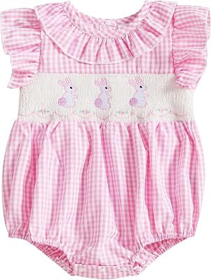 Fourth Of July Baby Girl Outfit Infant Bow Stars Smocked Romper Newborn USA Bodysuit Toddler 4th Of July Clothes