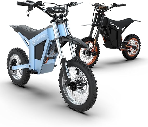 Tuttio Soleil01 Electric Dirt Bike, 14"/12" Off-Road Electric Mini Bike, 2000W 21AH Battery Ebike, 18-43 Miles Range Motorcycle, 37mph 3-Speed Modes Outdoor Ebikes for Adults & Teens