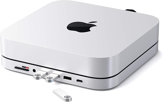 Satechi Aluminum Stand & Hub for Mac mini, USB 3.0 & Headphone Jack, Silver