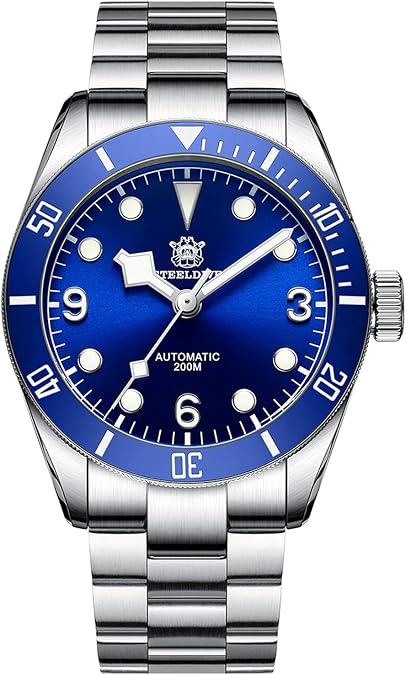 Steeldive SD1958, Black Bay, NH35, AR Sapphire, Lume, Blue, 200m Diving, BNIB