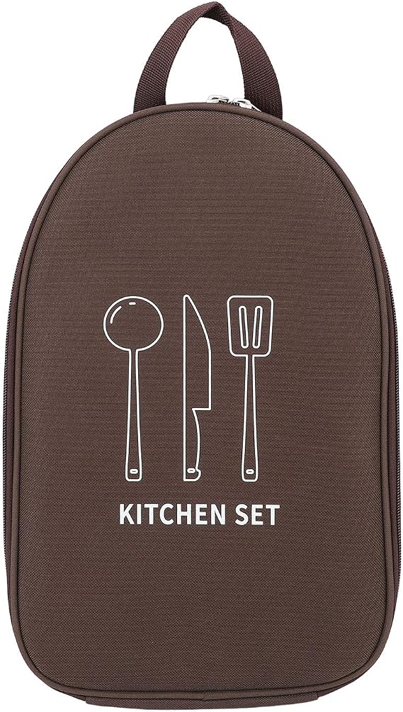 Portable Camping Cookware Storage Bag Camping Cooking Utensils Organizer Multifunctional Portable Camping Kitchen Organizer for BBQ Camp Cookware Kitchen Kit(Coffee)