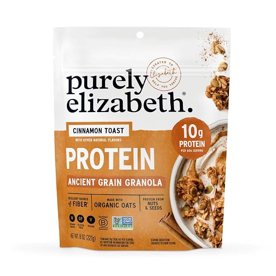 Purely Elizabeth, Protein Granola, Cinnamon Toast, 8oz Bag