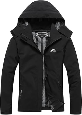 Womens Waterproof Raincoat Lightweight Rain Jacket Detachable Hood Travel Outdoor