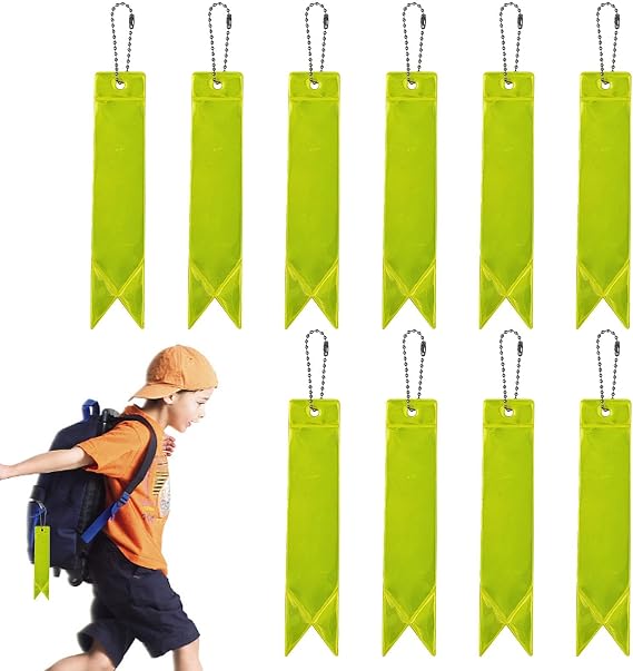 10 Pack Reflectors For Night Walks, High Vis Straps, Reflective Stickers For Clothing, Reflective Backpack Tags, High Visibility Safety Gear For Night Walking, Reflective Pendants, Bag Tags