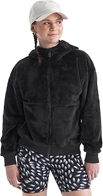 THE NORTH FACE Girls Osito Full Zip Hoodie | Fleece Hooded Jacket With Hand Pockets & Durable Ribbed Collar